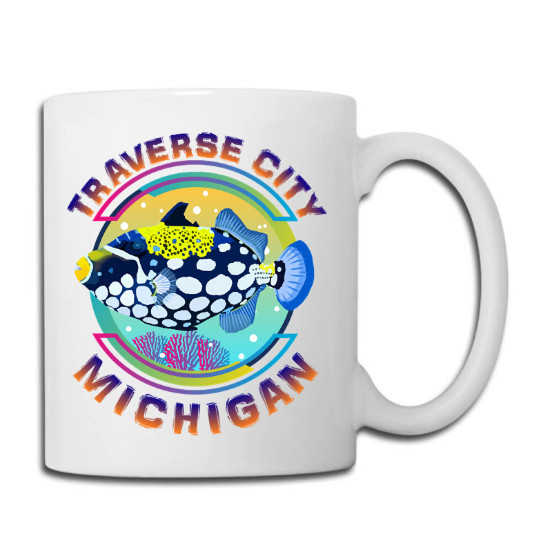 Traverse City Michigan Fishing Town, Clown Triggerfish With Colorful P Coffee Mug | Artistshot