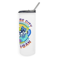 Traverse City Michigan Fishing Town, Clown Triggerfish With Colorful P Skinny Tumbler | Artistshot