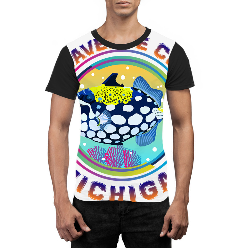 Traverse City Michigan Fishing Town, Clown Triggerfish With Colorful P Graphic T-shirt | Artistshot