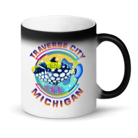 Traverse City Michigan Fishing Town, Clown Triggerfish With Colorful P Magic Mug | Artistshot