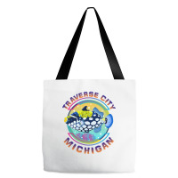 Traverse City Michigan Fishing Town, Clown Triggerfish With Colorful P Tote Bags | Artistshot