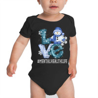 Mental Health Love Snowman Funny Winter Season Christmas T Shirt Baby Bodysuit | Artistshot