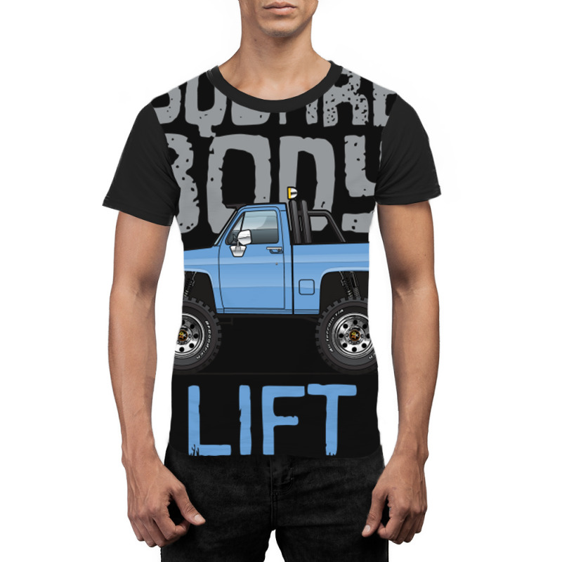 Square Body Lift Blue Graphic T-shirt | Artistshot