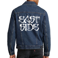 East Side Latin Urban Streetwear Inspired Graffiti Art Men Denim Jacket | Artistshot