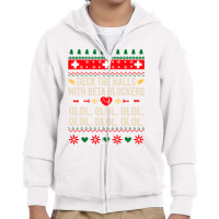 Deck The Halls With Beta Blockers Nurse Ugly Christmas Youth Zipper Hoodie | Artistshot