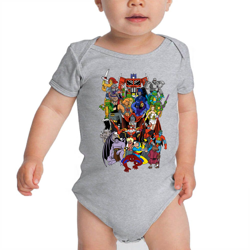 Hot Trend 90s Cartoon Hero's Baby Bodysuit by Milne Charlton | Artistshot