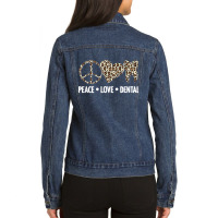 Dental Oral Hygiene Leopard Job Orthodontist Dentist Ladies Denim Jacket | Artistshot