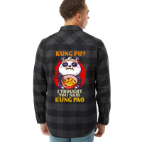 Chinese Food Pun Kung Fu Funny Panda Eating Kung Pao Lover Flannel Shirt | Artistshot