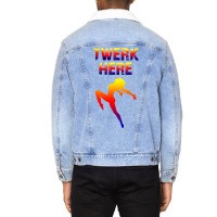 Twerk Here Unisex Sherpa-lined Denim Jacket | Artistshot