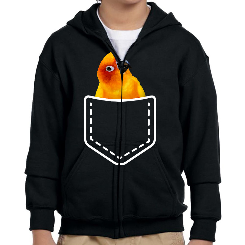 Pocket Sun Conure Apparel For Sun Conure Parrot Birds Lovers Youth Zipper Hoodie by AlejandroArtist | Artistshot