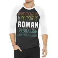 Roman Glowing Line Typography Style Love 3/4 Sleeve Shirt | Artistshot