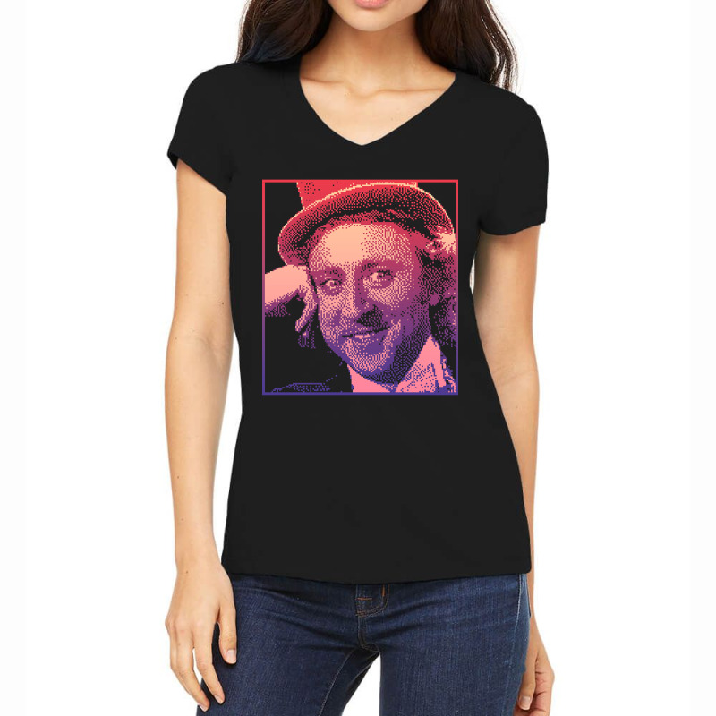 Trending Condescending Wonka (dithered) Women's V-Neck T-Shirt by Jerhogen528 | Artistshot