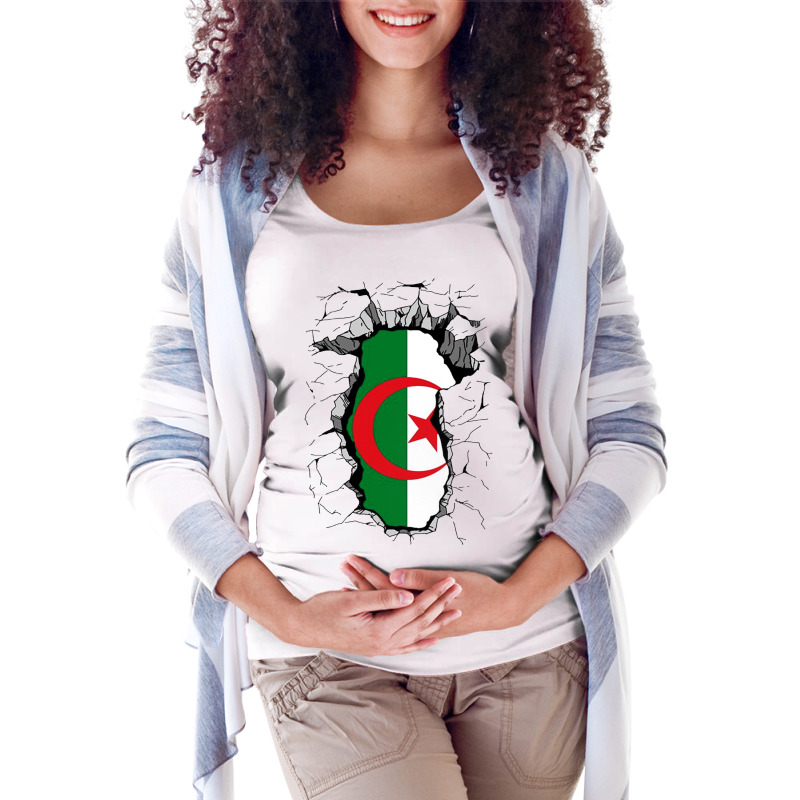 My Algeria Dna Maternity Scoop Neck T-shirt by Lissette | Artistshot