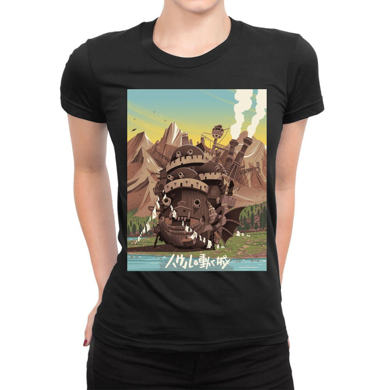 Vintage Howl's Moving Castle Ladies Fitted T-Shirt by eddaperkins | Artistshot