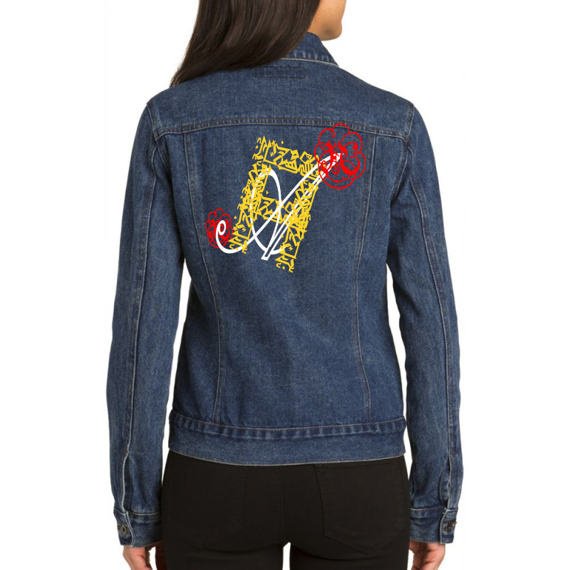 Letter A Ladies Denim Jacket by nowlam | Artistshot