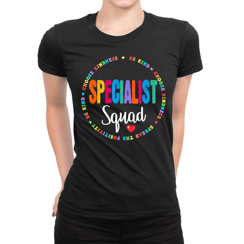 Trending School Support Team Specialist Teacher Squad Reading Teacher Ladies Fitted T-Shirt by yumgaugeteuda | Artistshot