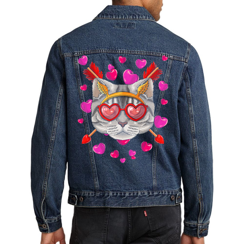 American Shorthair Valentines Day T  Shirt American Shorthair Valentin Men Denim Jacket by roman56602 | Artistshot