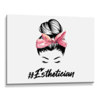 Esthetician Messy Bun Hair Bandana Aesthetician Beautician 11 Metal Print Horizontal | Artistshot