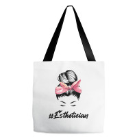 Esthetician Messy Bun Hair Bandana Aesthetician Beautician 11 Tote Bags | Artistshot