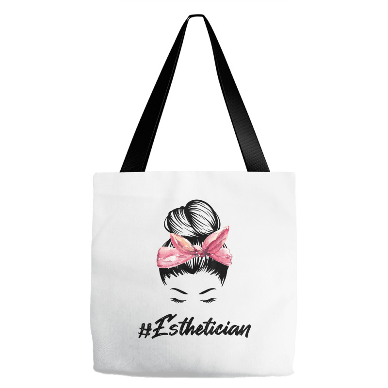 Esthetician Messy Bun Hair Bandana Aesthetician Beautician 11 Tote Bags | Artistshot