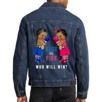 Blue Vs Pink Ethnic Boxing Babies Gender Reveal S Men Denim Jacket | Artistshot