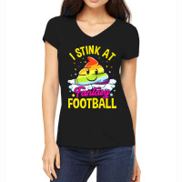 Hot Trend I Stink At Fantasy Football Loser Unicorn Poop Women's V-neck T-shirt | Artistshot