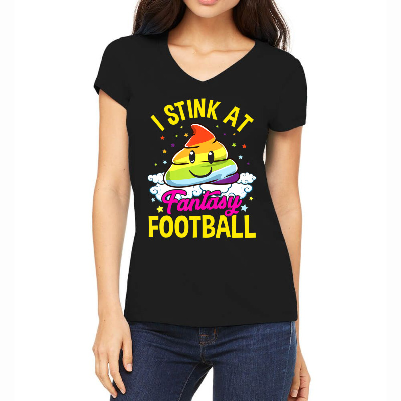 Hot Trend I Stink At Fantasy Football Loser Unicorn Poop Women's V-Neck T-Shirt by femalesbaubles | Artistshot