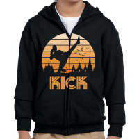 Trending Retro Kick Boxer Guy Youth Zipper Hoodie | Artistshot