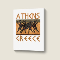 Womens Ancient Greece Warrior Greek Mythology Athens Souvenir V Neck T Portrait Canvas Print | Artistshot