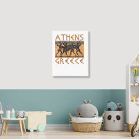 Womens Ancient Greece Warrior Greek Mythology Athens Souvenir V Neck T Portrait Canvas Print | Artistshot