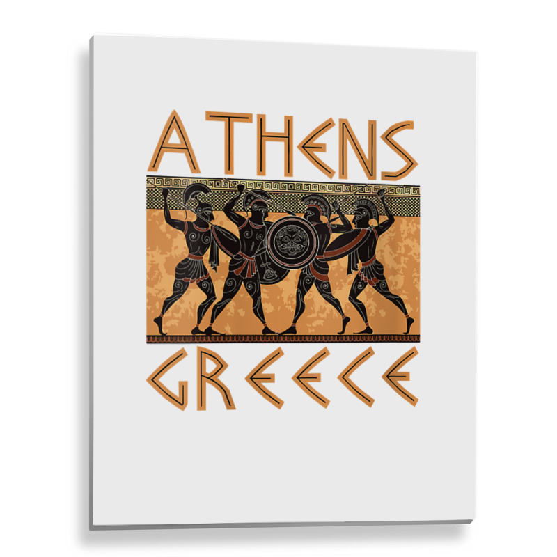 Womens Ancient Greece Warrior Greek Mythology Athens Souvenir V Neck T Metal Print Vertical | Artistshot