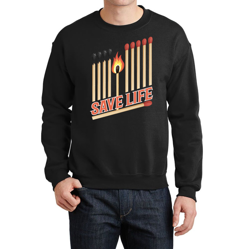 Trending Save Life Crewneck Sweatshirt | Artistshot