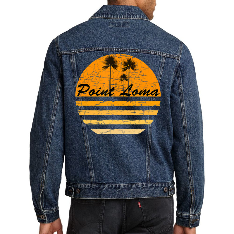 Point Loma, Ca Vintage Retro 70s Throwback Surf Men Denim Jacket | Artistshot