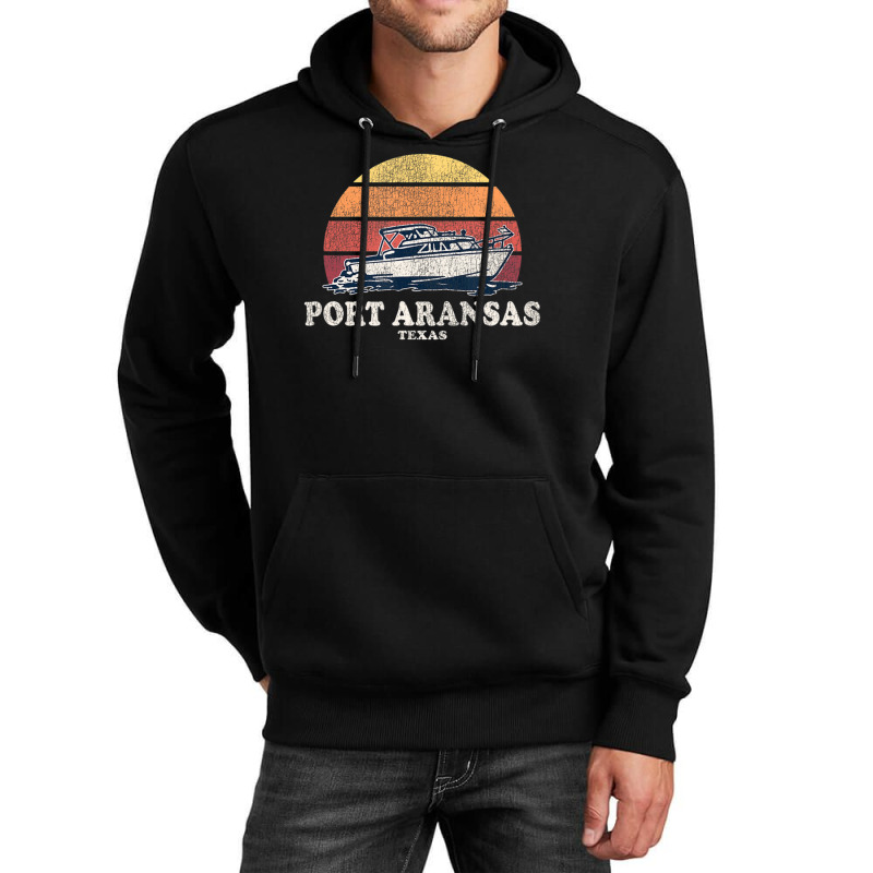 Port Aransas Tx Vintage Boating 70s Retro Boat Unisex Hoodie | Artistshot