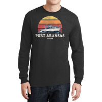 Port Aransas Tx Vintage Boating 70s Retro Boat Long Sleeve Shirts | Artistshot