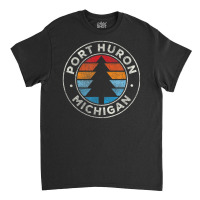 Port Huron Michigan Mi Vintage Retro 70s Classic T-shirt | Artistshot