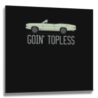 Goin Topless Sea Foam Green Metal Print Square | Artistshot