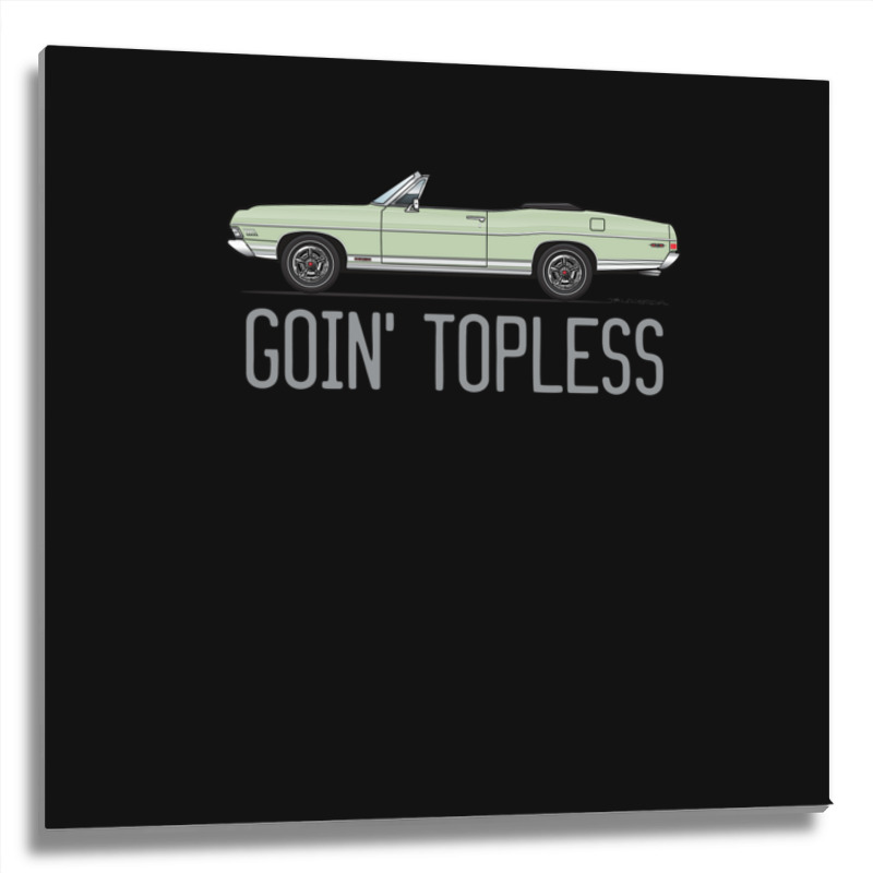 Goin Topless Sea Foam Green Metal Print Square | Artistshot