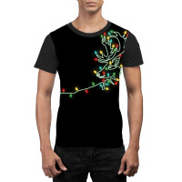 Drawing Reindeer  Christmas Light Tree Reindeer Xmas Snow Lover Graphic T-shirt | Artistshot