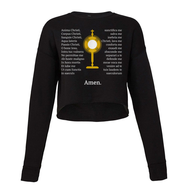 Anima Christi Tshirt Soul Of Christ Sanctify Catholic Latin Cropped Sweater by VirginiaLynetteScott | Artistshot