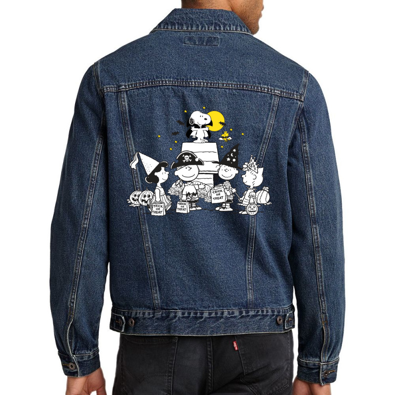 Peanuts Halloween Group Sweatshirt Men Denim Jacket | Artistshot