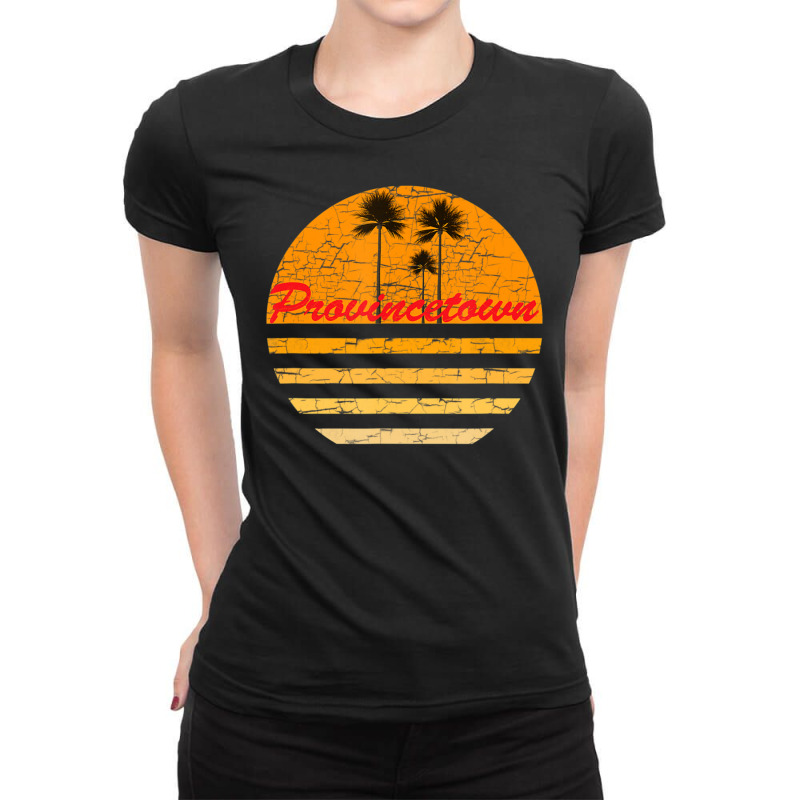 Provincetown, Ma Retro 70s Throwback Surf Ladies Fitted T-Shirt by michaelyounger19 | Artistshot