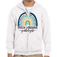 Speech Therapy Speech Language Pathologist Slp Boho Rainbow Youth Zipper Hoodie | Artistshot