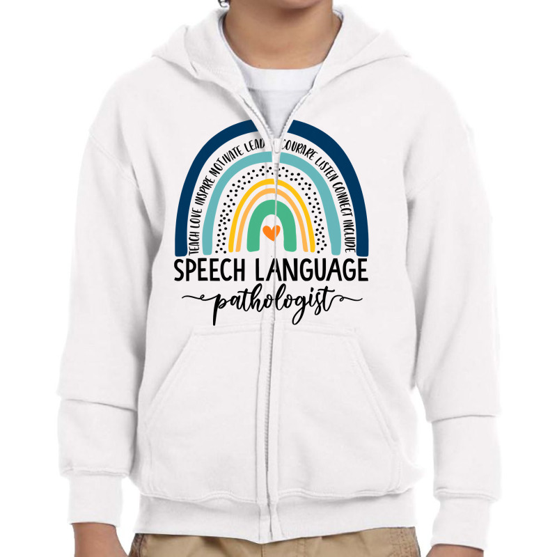 Speech Therapy Speech Language Pathologist Slp Boho Rainbow Youth Zipper Hoodie by BarbaraArtist | Artistshot