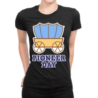 Funny Patriotism Pioneer Day America Utah Wagon Women Men Ladies Fitted T-shirt | Artistshot