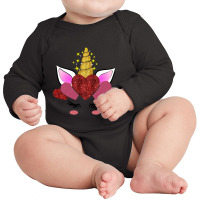 Cute Valentine S Day Gifts For Her Girlfriend Unicorn Hearts Long Sleeve Baby Bodysuit | Artistshot