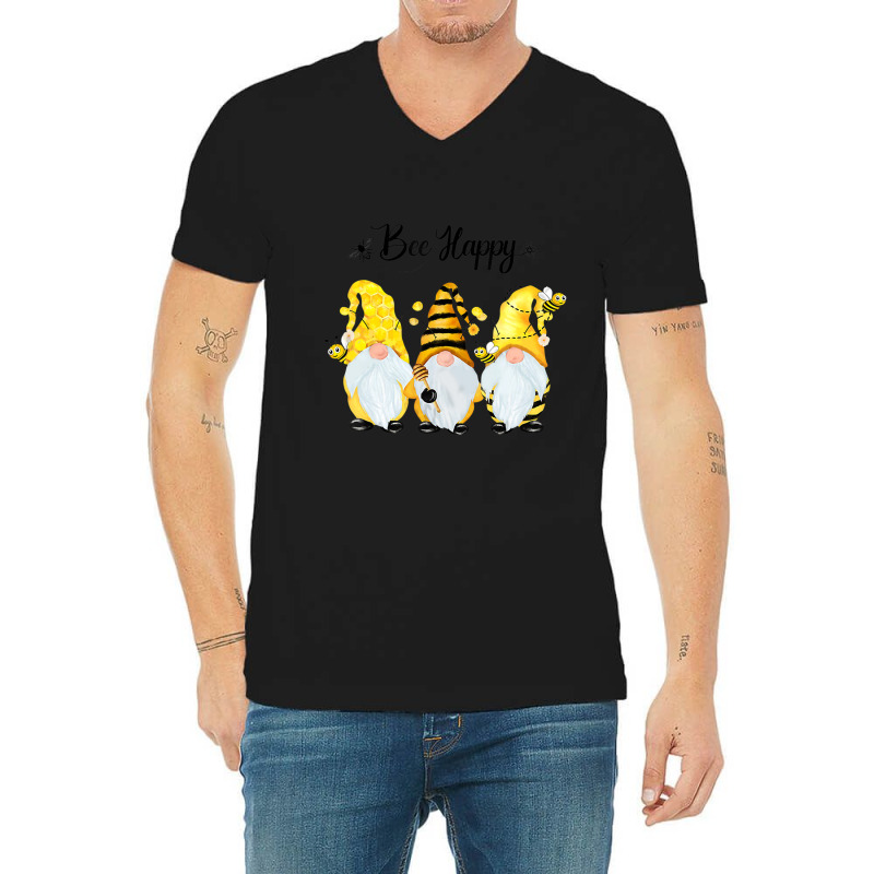 Bee Happy Bee Gnome Spring V-neck Tee | Artistshot