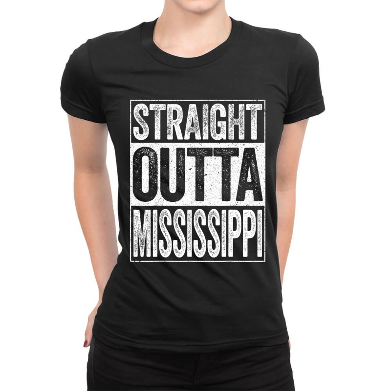 Hot Trend Straight Outta Mississippi Ms State Ladies Fitted T-Shirt by yumgaugeteuda | Artistshot