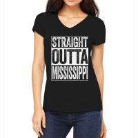 Hot Trend Straight Outta Mississippi Ms State Women's V-neck T-shirt | Artistshot