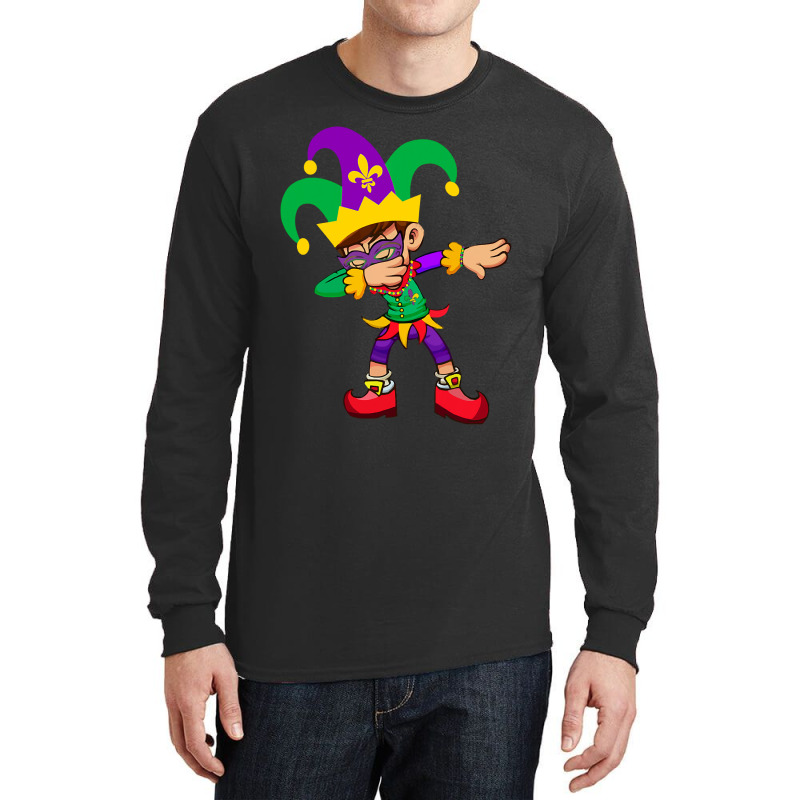 Dabbing Boy Mardi Gras Long Sleeve Shirts by HANANELArtist | Artistshot